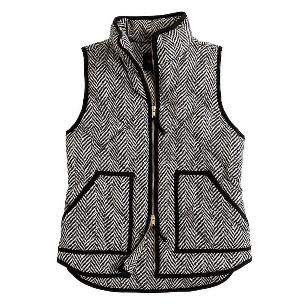 J. Crew Herringbone Quilted Herringbone Vest